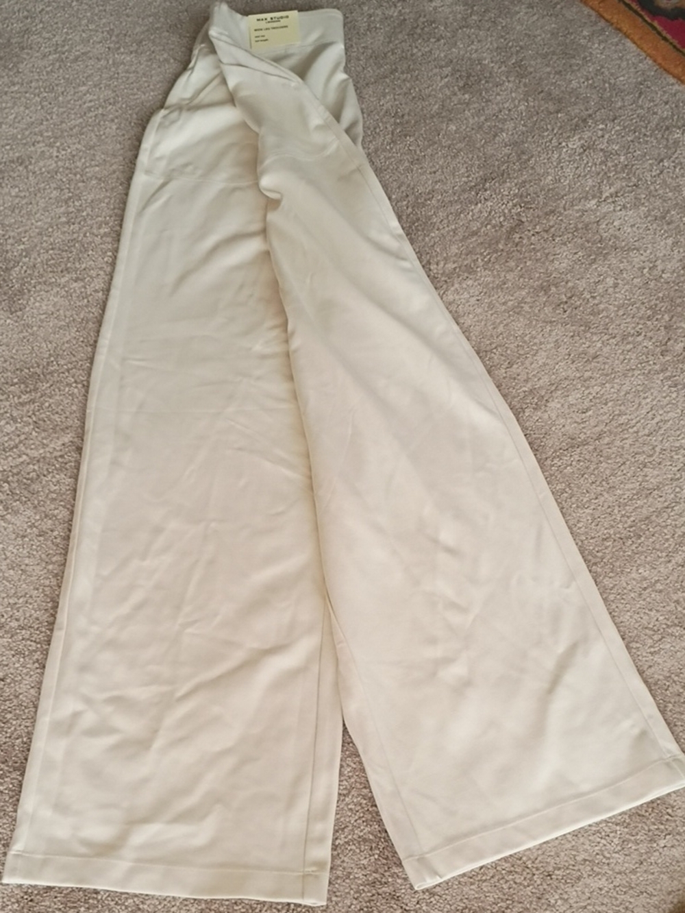 Max Studio Wide Leg Pants in Ivory XS